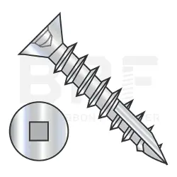 Square Recess (No Nibs), Stl Zinc, Full Thread