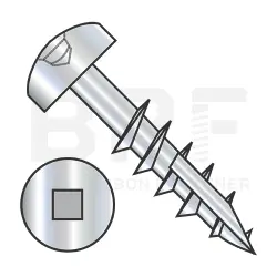 Square Recess, Stl Zinc, Partial Thread