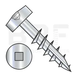 Square Recess, Coarse, Stl Zinc