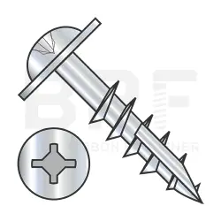 Square/Phillips, Stl Zinc, Partial Thread