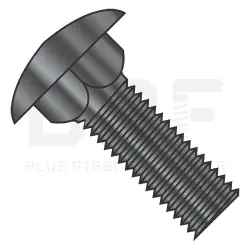 Square Neck, Round Head Carriage Bolt Low Carbon Steel Black Zinc, Fully Threaded