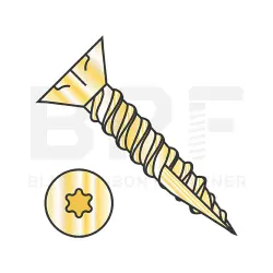 Flat Six-Lobe Ty-17, Stl Zinc Yellow, Full Thrd