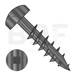 Square Recess, Coarse Thrd, Stl Black Ox Part Thrd