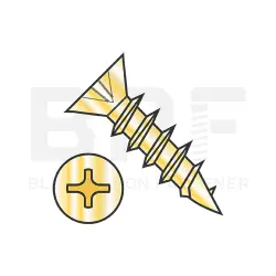 Coarse Thread, Steel Bright Brass