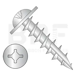 Square/Phillips, Stl Zinc, Full Thread