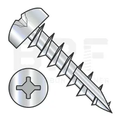 Square-Phillips, Steel Zinc, Full Thread