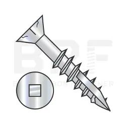 Square Recess w/Nibs Stl Zinc, Partial thread