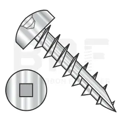 Square Recess, 18-8 SS, Full Thread