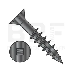 Square Recess w/Nibs Stl Black Ox, Partial thread