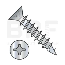 Square/Phillips, Stl Zinc, Full Thread