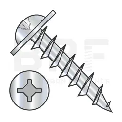 Square-Phillips, Stl Zinc, Full Thread