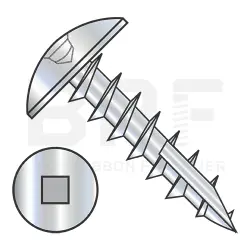 Square Recess, Stl Zinc, Full Thread