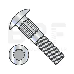 Low Carbon Steel Full Threaded, Ribbed Neck Carriage Bolt