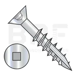 Square Recess (No Nibs), Stl Zinc, Partial Thread