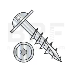 Six-Lobe, Stl Zinc, Partial Thread