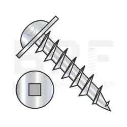 Square Recess, Stl Zinc, Full Thread